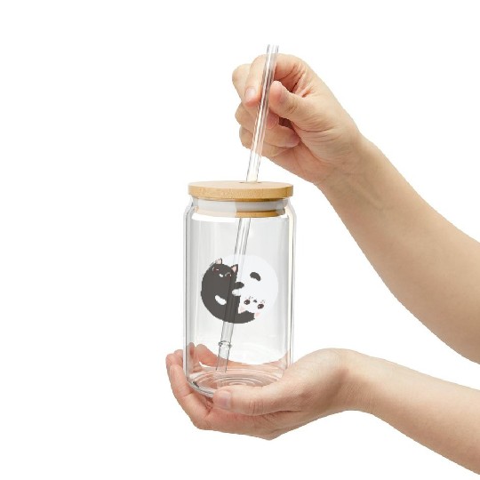 ying yang cat Frosted Tumblers