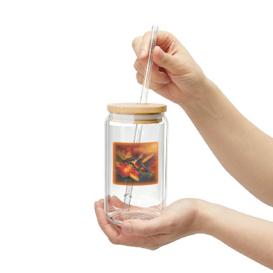 Hummingbird Hibiscus Flower Morning Sunrise Nature Frosted Tumblers