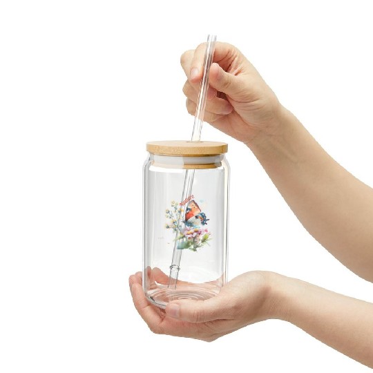 Nature and Butterflies - Watercolor Flowers Frosted Tumblers