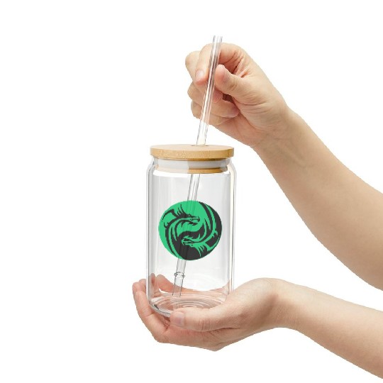 tow Dragonball in circle green and black Frosted Tumblers