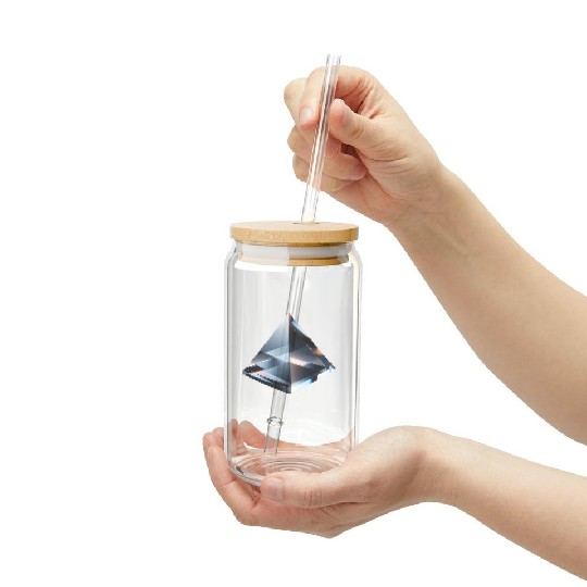 Reflective Glass Pyramid Frosted Tumblers