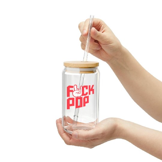 Fuck pop charts music heavy metal fun hand gesture Frosted Tumblers