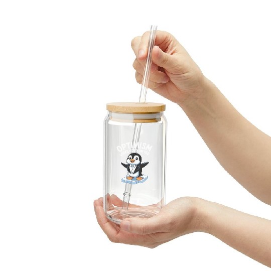 Optimism Looks Good On You Penguin Tuxedo Frosted Tumblers