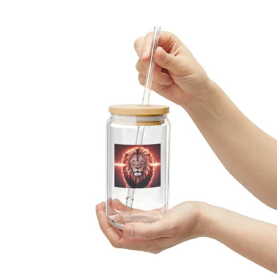 Bass Beast music lion art Frosted Tumblers