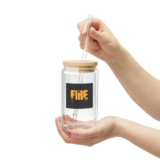 Fiery Abstract Flame Typography Design Frosted Tumblers