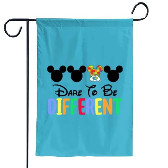 Autism Minnie Mouse Garden Flags, Disney Autism Mom Garden Flags, Mommy And Me Autism Awareness