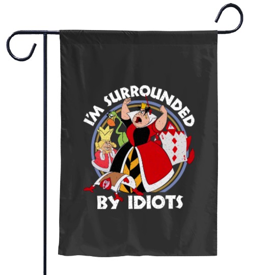 Retro Disney Alice in Wonderland Villains Queen of Heart Surrounded By Idiots Garden Flags