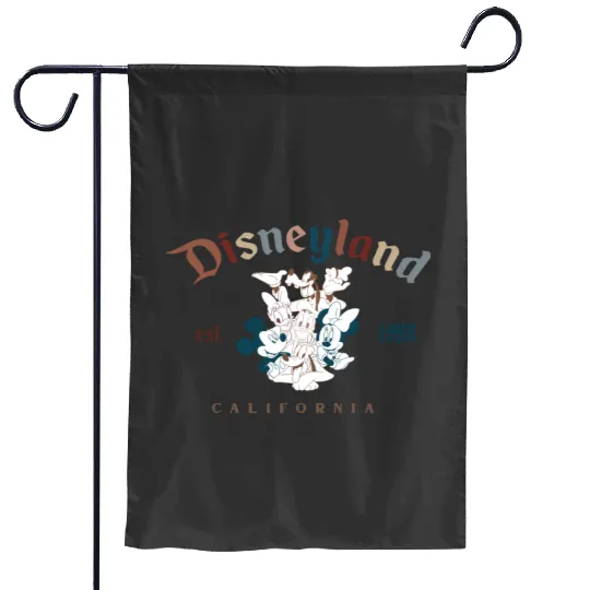 Disneyland Est 1955 California Garden Flags, Disneyland California 1955 Garden Flags, Retro Disneyland Est 1955 Garden Flags