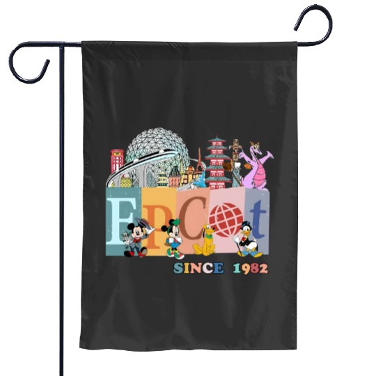 Disney Epcot Since 1982 Comfort Colors Garden Flags, Disney Trip Family Garden Flags