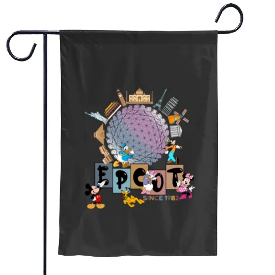 Disney Epcot Garden Flags, Epcot Matching Garden Flags, Epcot Family