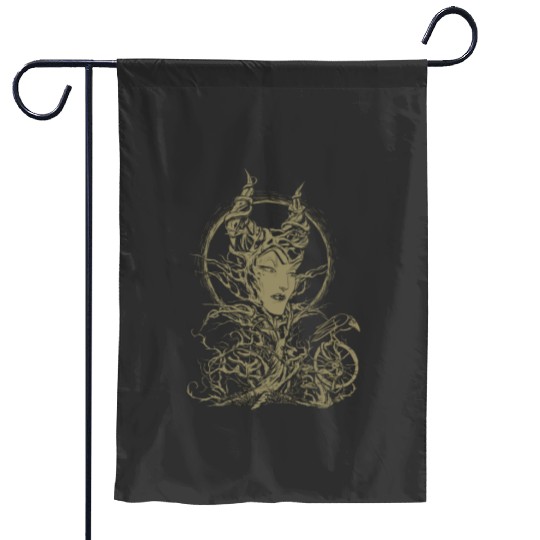 Disney Sleeping Beauty Maleficent Crow Branches Garden Flags