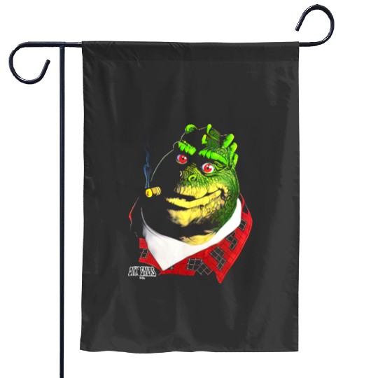 90s Dinosaurs TV Show Promo Garden Flags. Vintage 1990s Jim Henson Disney Dinosaurs Garden Flags