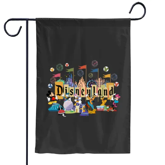 Vintage Disneyland Micky and friends Garden Flags, Retro Disneyland Est 1955, Disney world trip, Disneyland Garden Flags