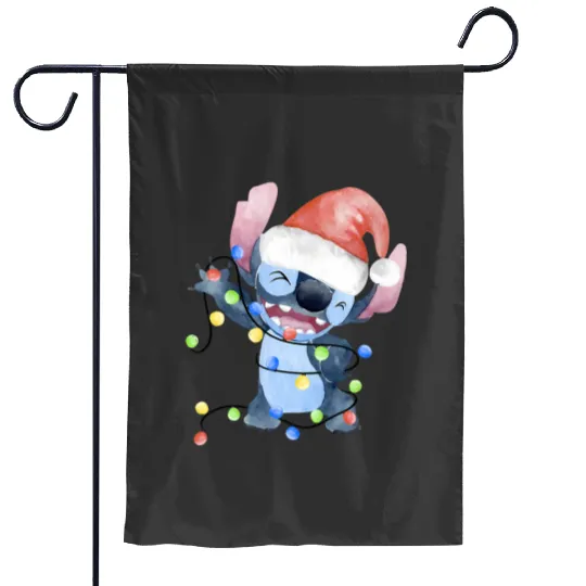 Christmas Disney Garden Flags ,Christmas Stitch Garden Flags