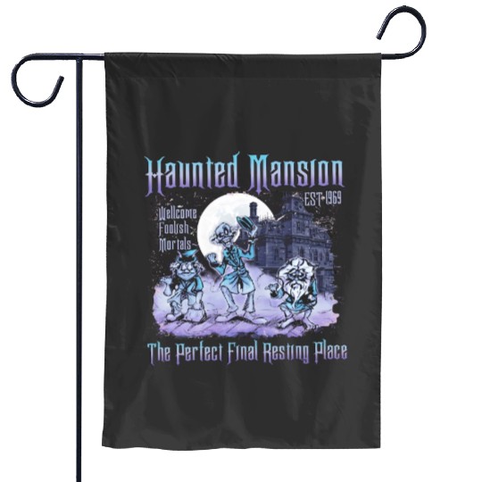 Retro Disneyland Haunted Mansion Garden Flags, Disneyland Halloween Garden Flags