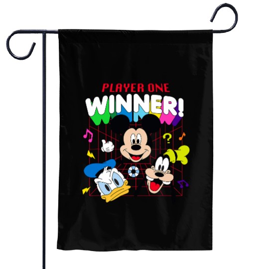 Disney Mickey And Friends Player One Winner Retro Funhouse Garden Flags