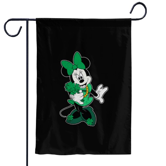 Disney Retro Shamrock Minnie Mouse St. Patricks Day Garden Flags