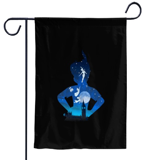 Disney Peter Pan Midnight London Flight Silhouette Fill Garden Flags