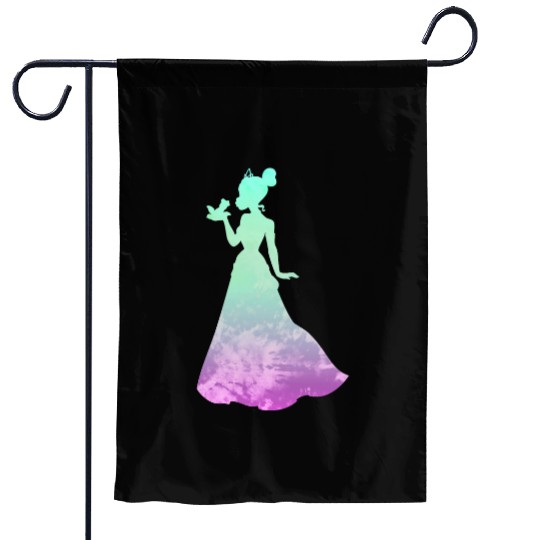 Disney Princess Tiana Silhouette Pretty Tie Dye Garden Flags