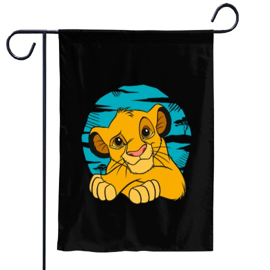 Disney The Lion King Young Simba Resting Blue 90s Garden Flags