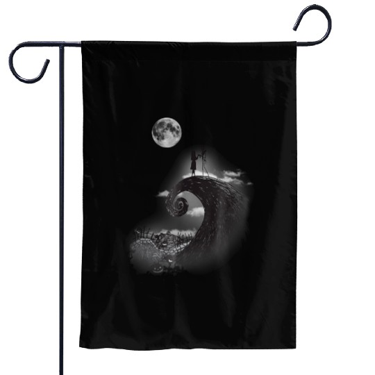 disney nightmare bee christmas jack and sally Garden Flags