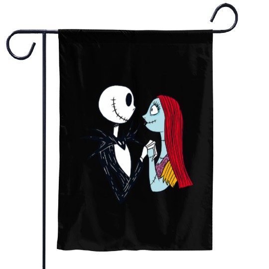 disney nightmare bee christmas jack and sally Garden Flags