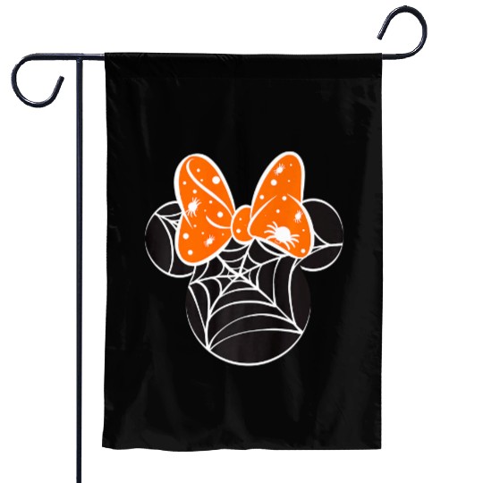 disney mickey friends halloween minnie spider web logo premium Garden Flags