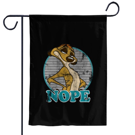 disney lion king timon nope striped circle Garden Flags