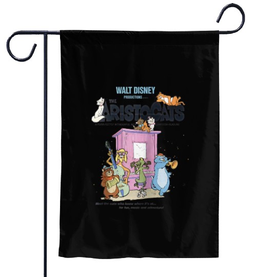 Disney The Aristocats Cats Playing Piano Raglan Baseball Tee Garden Flags