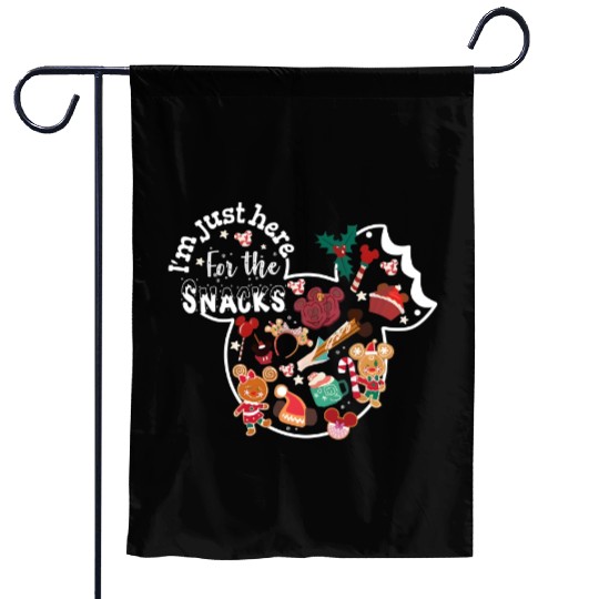 I'm here for the snacks Disney Christmas Garden Flags, Disney snacking around the world Epcot center Christmas Garden Flags