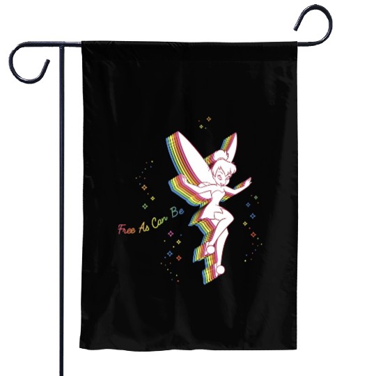 Disneys Peter Pan Tinker Bell Rainbow Free As Can Be VNeck Garden Flags