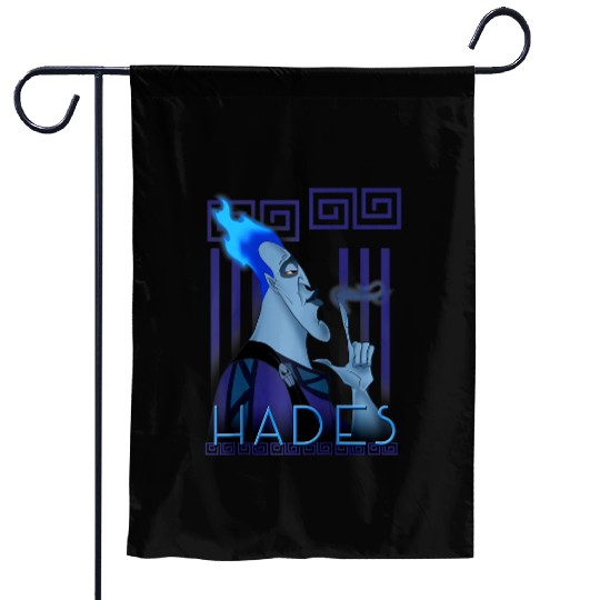 Disneys villains hades geometric portrait raglan baseball Garden Flags