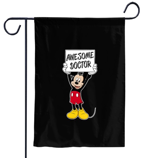 Disneys Mickeys Mouse Awesome Doctor VNeck Garden Flags
