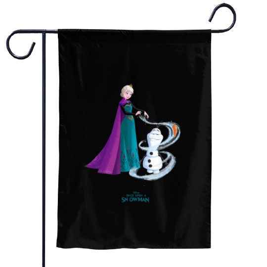 Disneys once upon a snowman elsa creates olaf Garden Flags