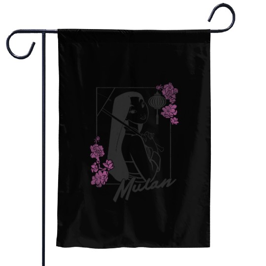 Disney Mulan Floral Outline Portrait Garden Flags