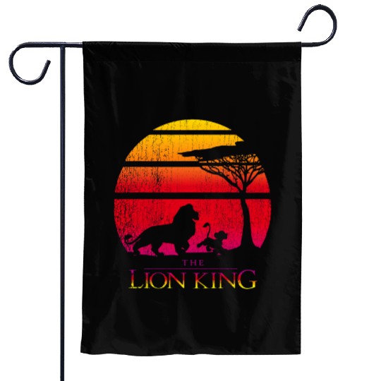 Disneys The Lion King Simba Mufasa Silhouettes Distressed Garden Flags