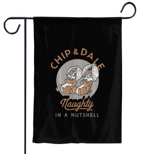 Disneys chip n dale naughty in a nutshell long sleeve Garden Flags