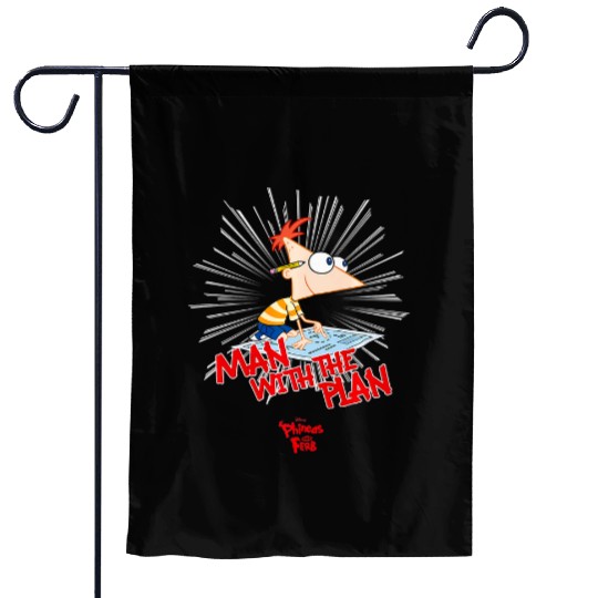 Disneys phineas and ferb plan man premium Garden Flags