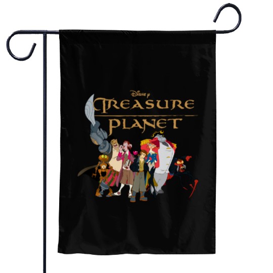 Disneys treasure planet logo and characters long sleeve Garden Flags
