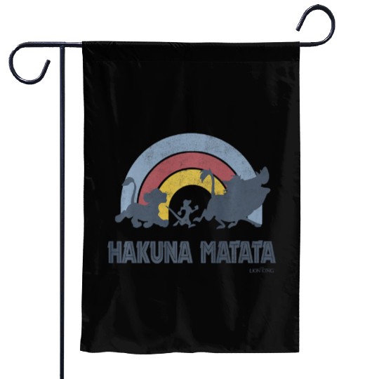 Disneys lion king hakuna matata distressed rainbow logo premium Garden Flags