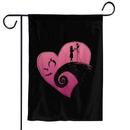 Disneys nightmare bee christmas jack and sally Hearts Garden Flags