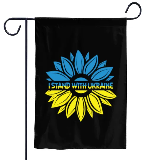 I Stand With Ukraine Sunflower Ukrainian Flag Garden Flags