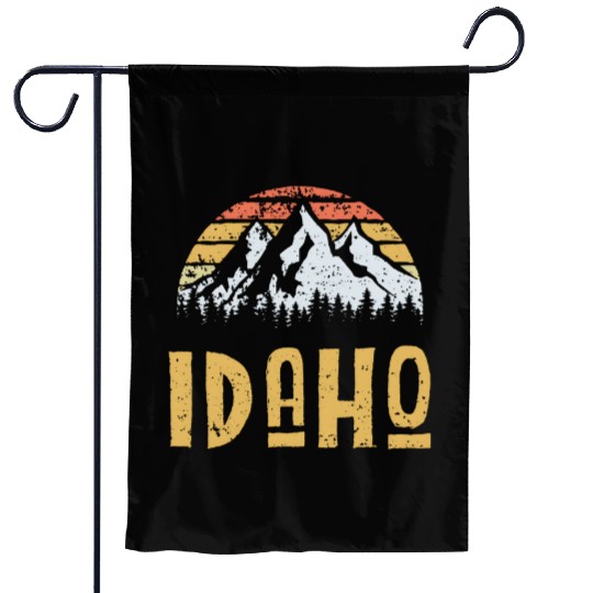 Vintage Retro Id Idaho Us Mountain State Garden Flags