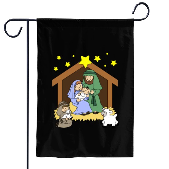 Nativity Scene Garden Flags
