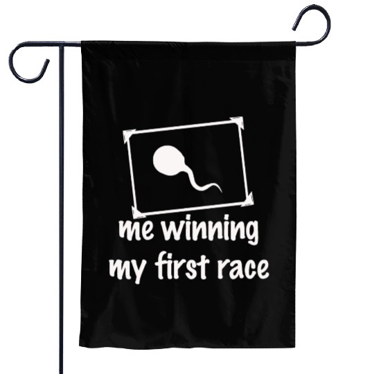 Me winning my first race Garden Flags
