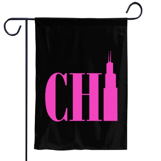 Chicago - Neon Pink Garden Flags