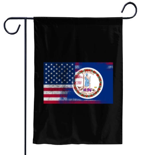 Virginia American Flag Fusion Garden Flags