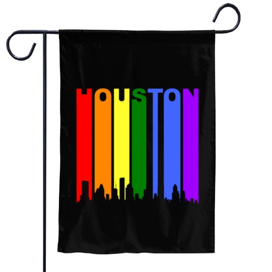 Houston Texas Rainbow Skyline LGBT Gay Pride Garden Flags