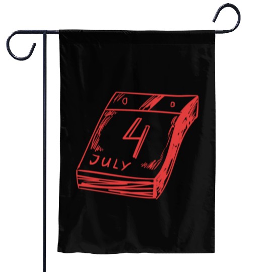 calendar fourth of july Garden Flags