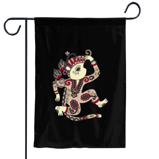 Aztec Monkey Garden Flags